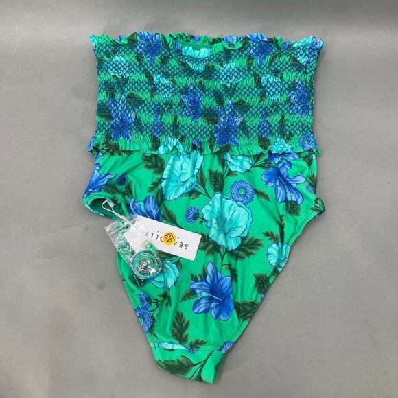 B25 Sea Folly One Piece Swimsuit Womens 12 Taylor Swift 1989 Inspo Floral - Picture 4 of 7